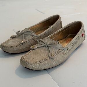 Marc Joseph Cream Snake Print Loafers